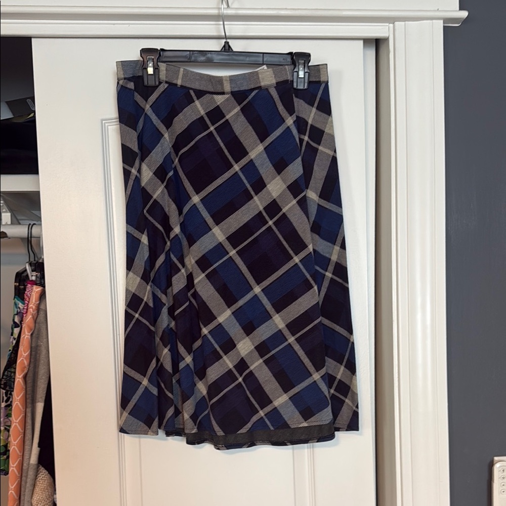 Plaid Blue and Gray Skirt